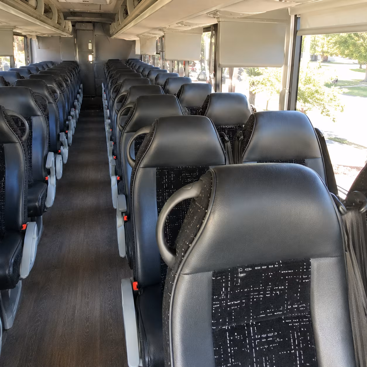 56 passenger charter bus inside