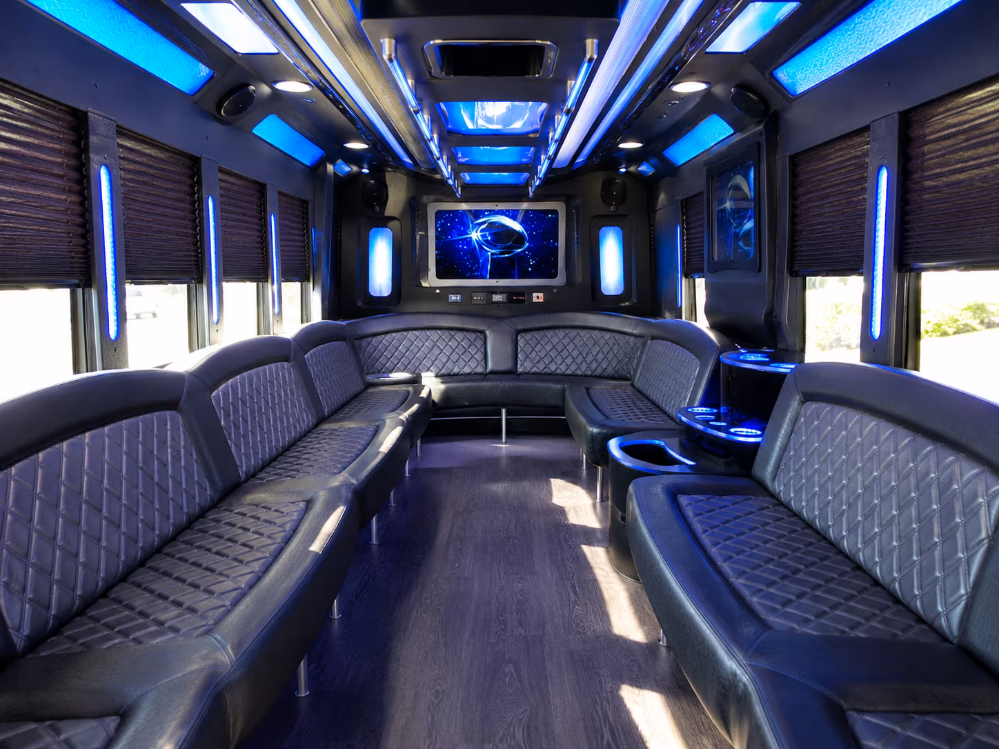 pompano beach 28 passenger party bus inside