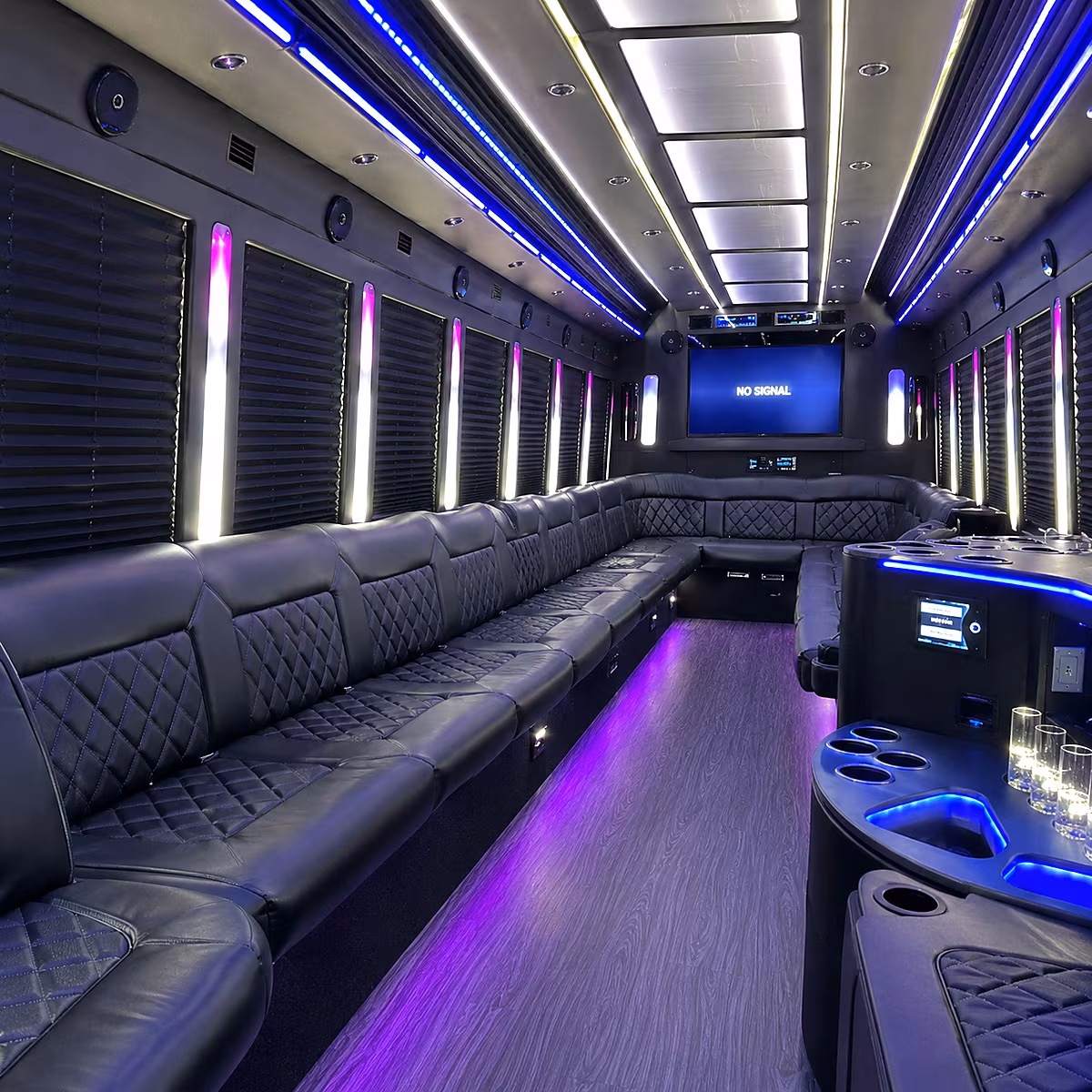 pompano beach 30 passenger party bus inside