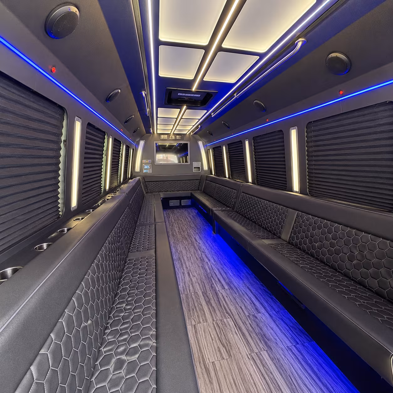pompano beach 30 passenger party bus interior