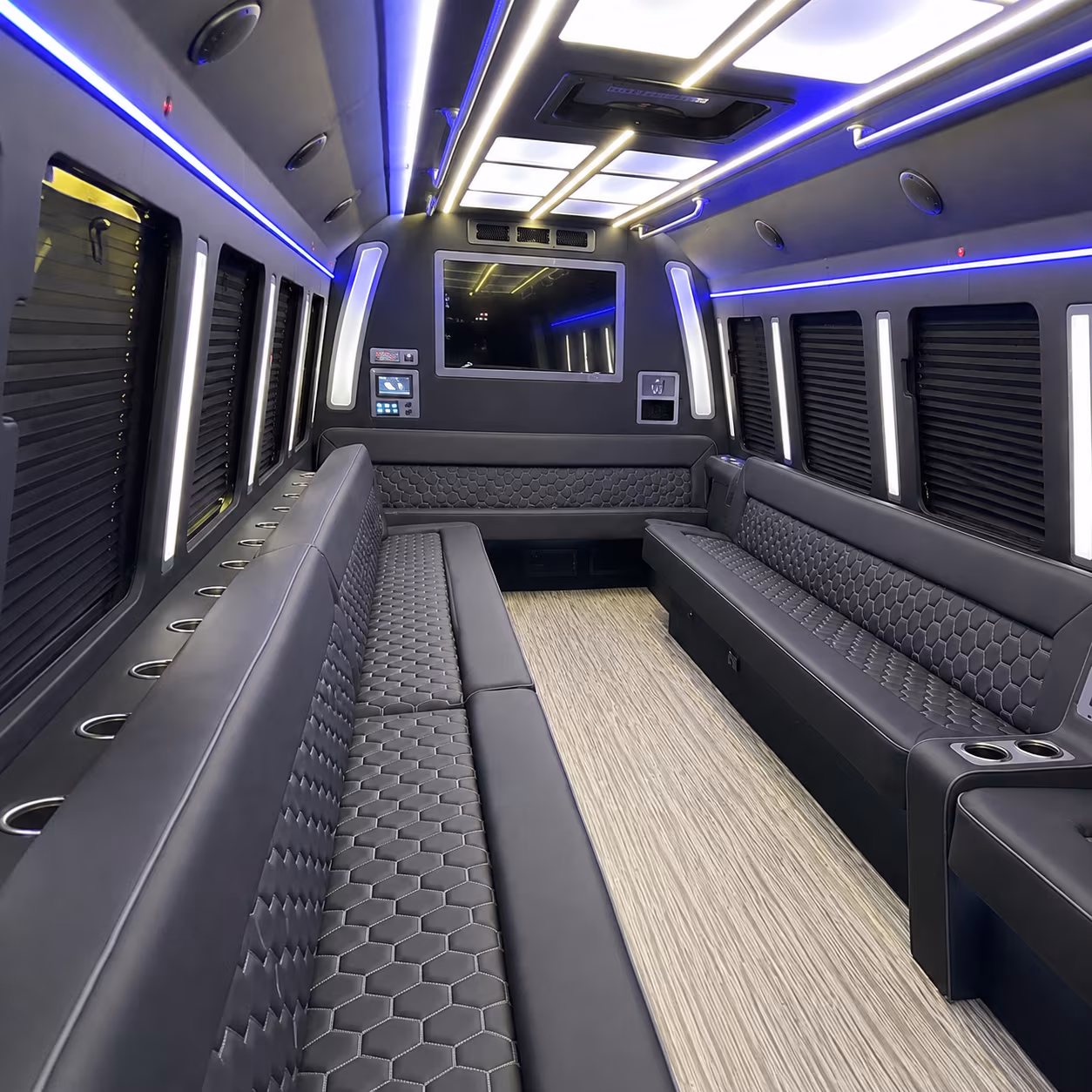 pompano beach 40 passenger party bus inside