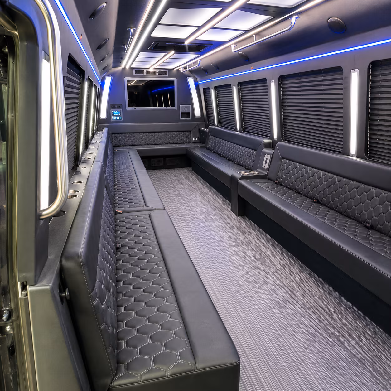 pompano beach 40 passenger party bus interior