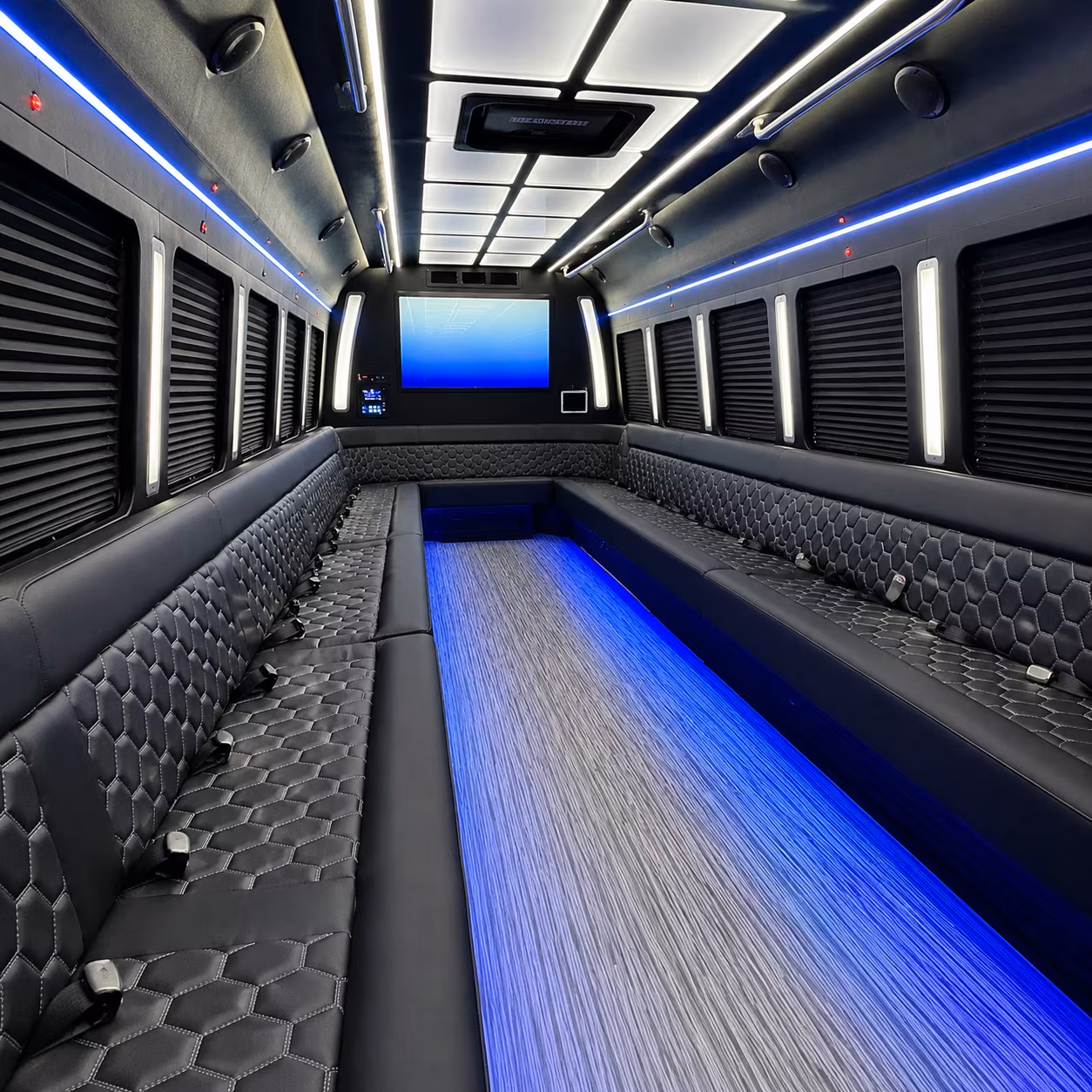 pompano beach 50 passenger party bus inside