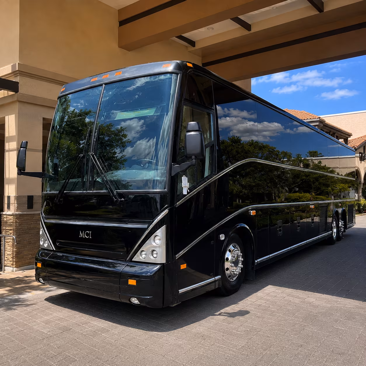 pompano beach charter bus rental exterior