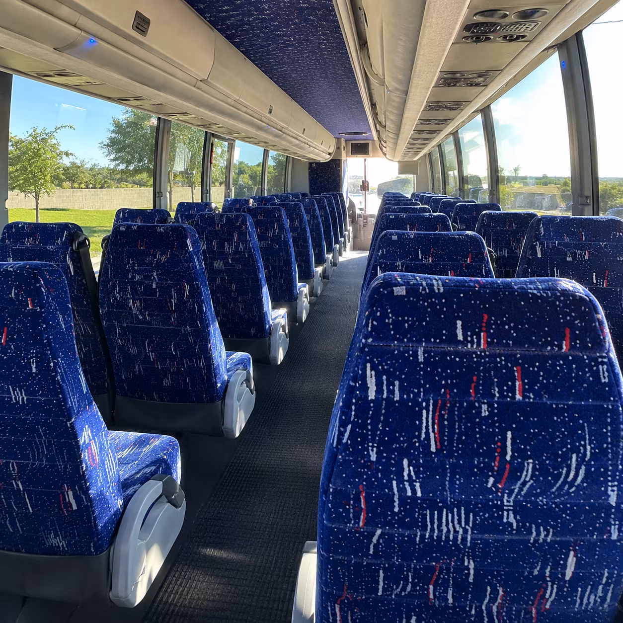 pompano beach charter bus rental interior