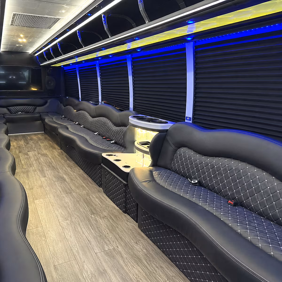 pompano beach party bus rental interior